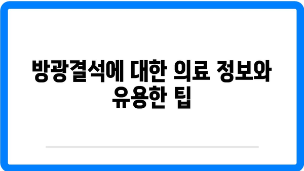 방광결석의 원인과 증상| 효과적인 치료 방법과 예방 팁 | 방광결석, 건강, 의료 정보