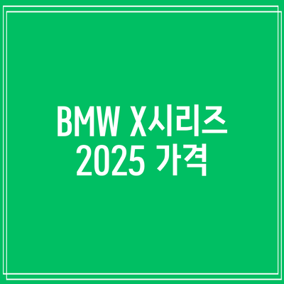 BMW X시리즈 2025: 가격
