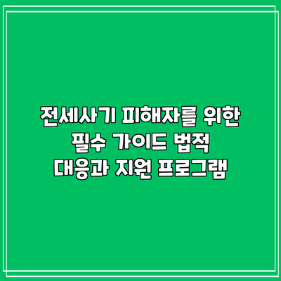 전세사기 피해자를 위한 필수 가이드: 법적 대응과 지원 프로그램