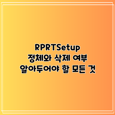 RPRTSetup 정체와 삭제 여부: 알아두어야 할 모든 것
