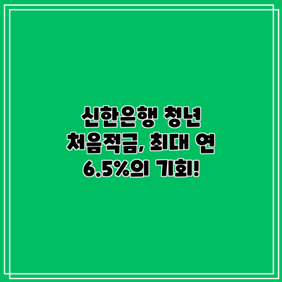 신한은행 청년 처음적금, 최대 연 6.5%의 기회!