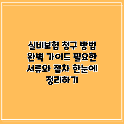 실비보험 청구 방법 완벽 가이드: 필요한 서류와 절차 한눈에 정리하기