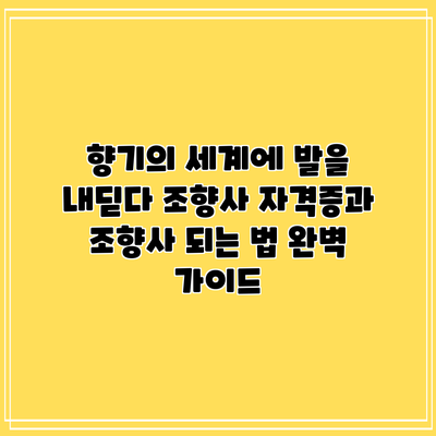 향기의 세계에 발을 내딛다: 조향사 자격증과 조향사 되는 법 완벽 가이드