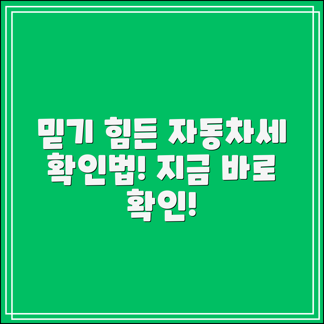 믿을 수 없는 자동차세 납부확인서 확인법!