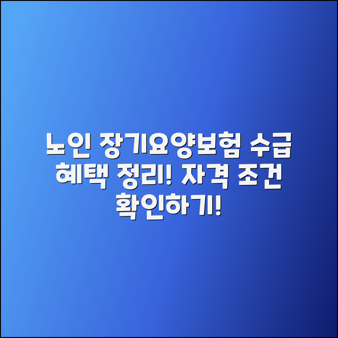 노인 장기요양보험 수급 혜택과 자격 조건 정리