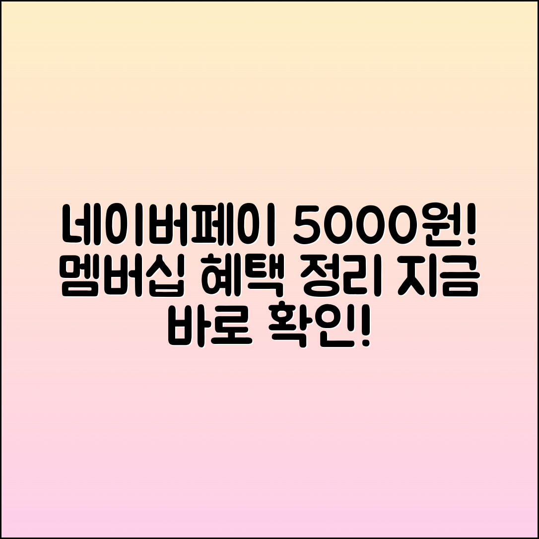 네이버페이 5000원 포인트와 멤버십 혜택 정리