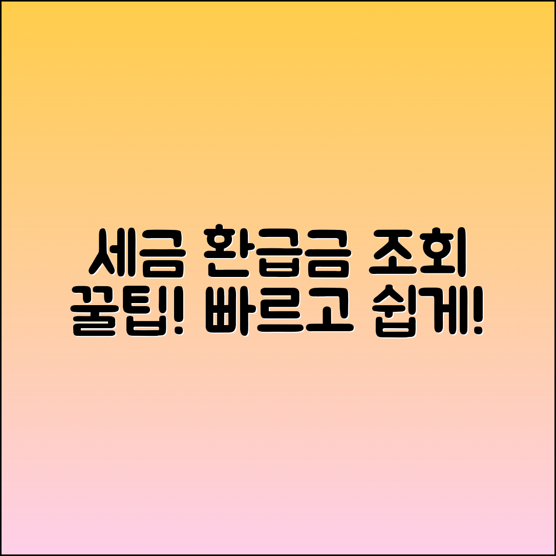세금 환급금 조회 방법 완벽정리 팁!
