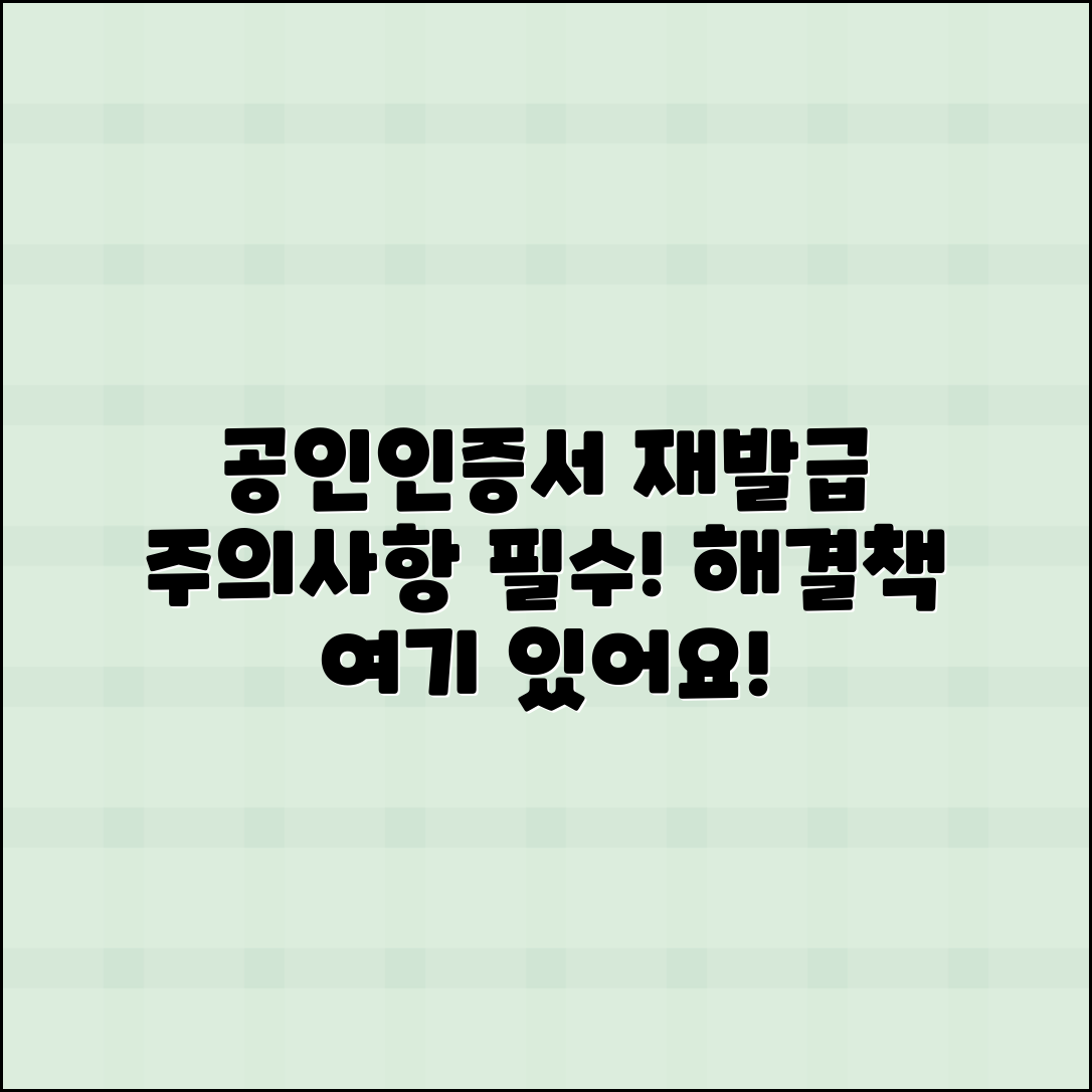 잘못된 공인인증서 재발급, 주의사항과 해결책