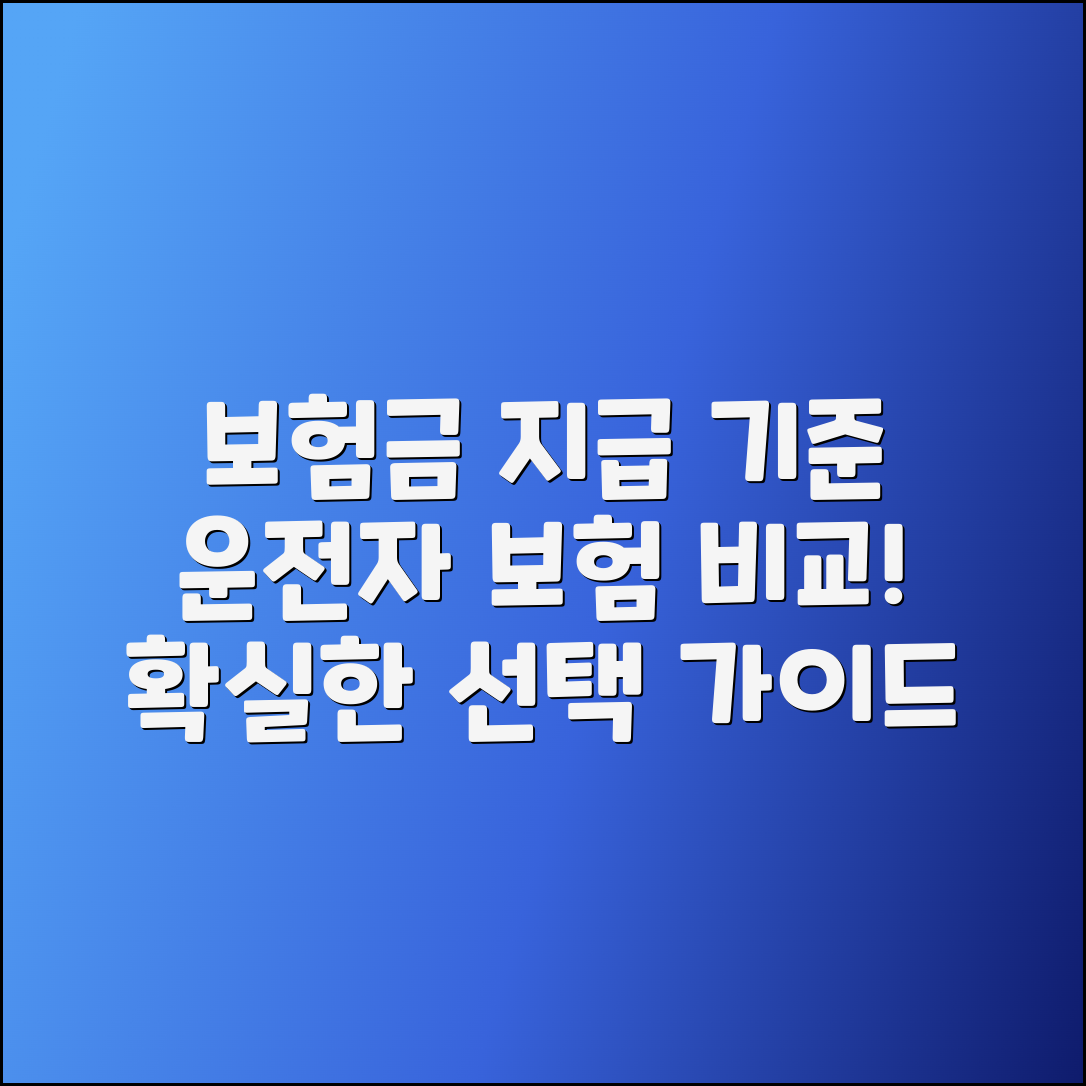 운전자보험비교: 보험금 지급 기준 분석