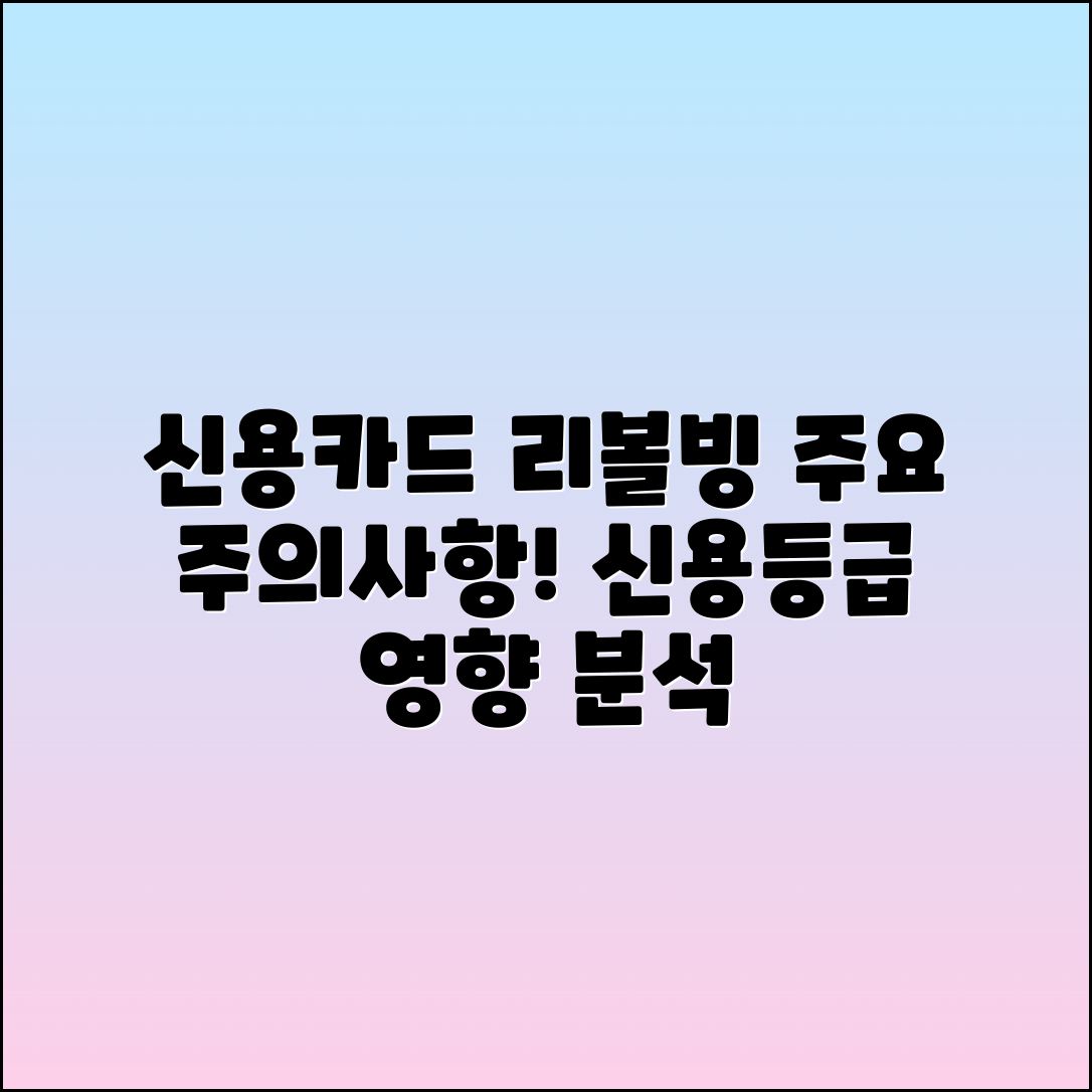 2024 신용카드 리볼빙: 뜻, 주의사항, 신용등급 영향 분석