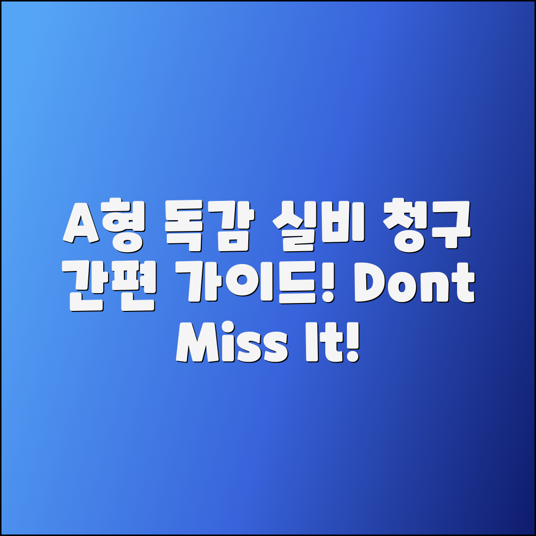 A형 독감 실비 보험 청구 가이드