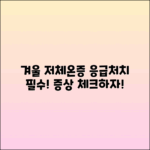 겨울 저체온증: 증상과 응급처치 총정리
