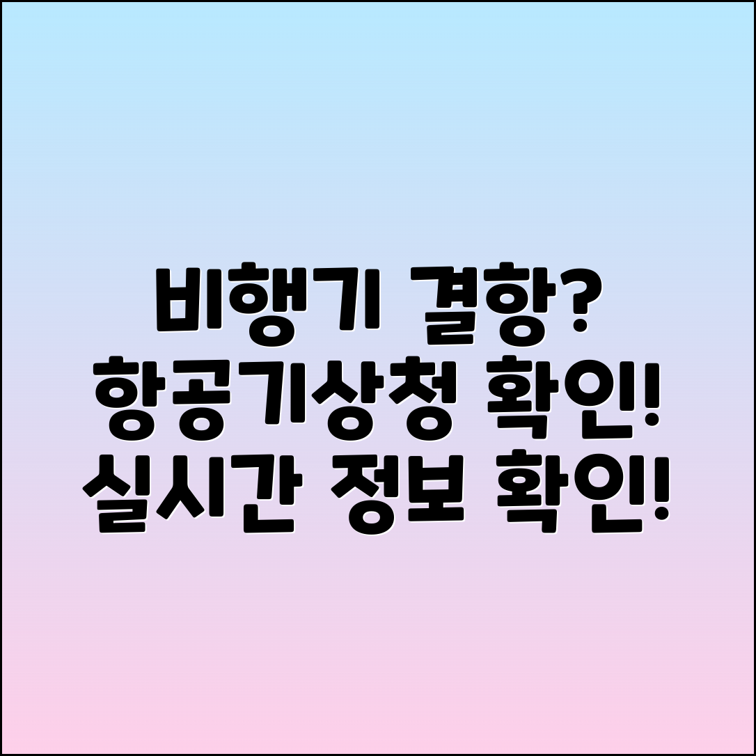 항공기상청으로 비행기 결항 정보 확인하기