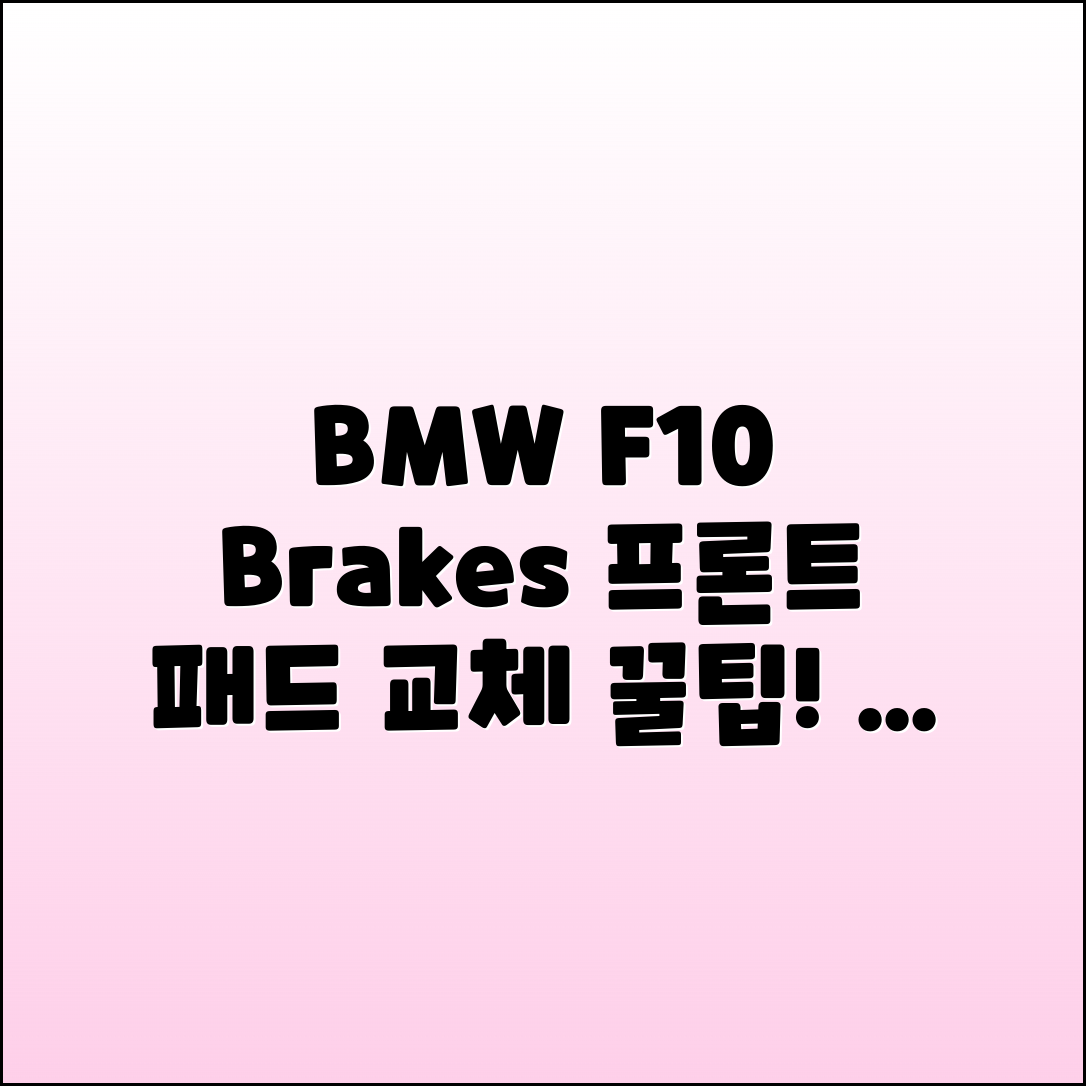 BMW F10 528I 프론트 브레이크 패드 교체 팁