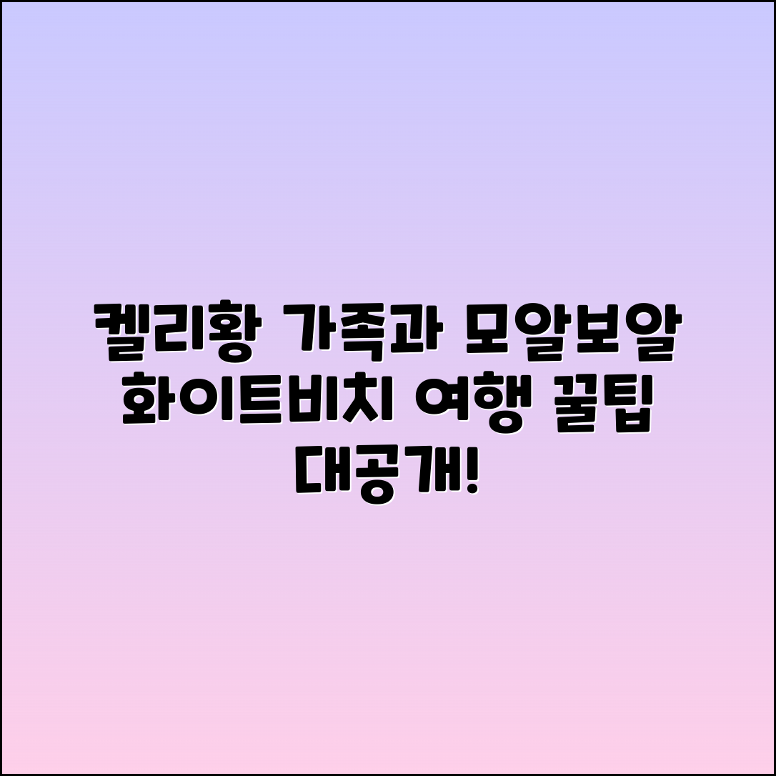 켈리황 가족과 모알보알 화이트비치 재방문 여행 팁
