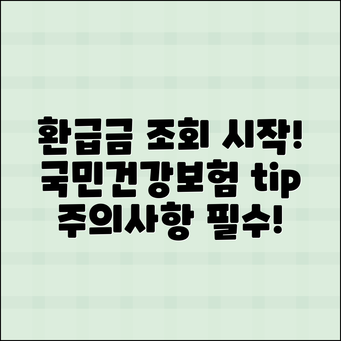 “국민건강보험 환급금 조회 방법과 주의사항”